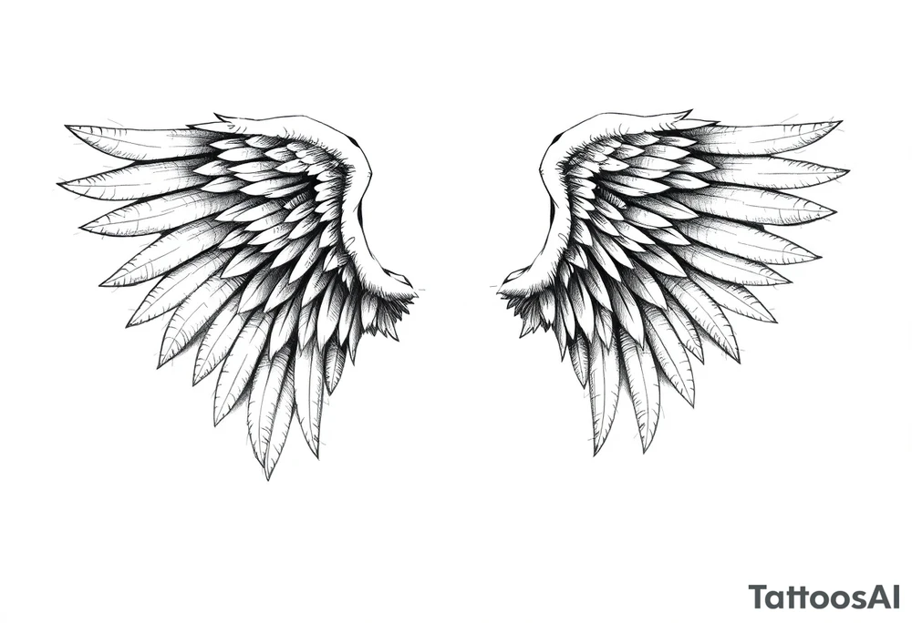 Realistic angelwings tattoo idea