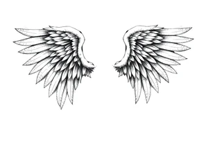 Realistic angelwings tattoo idea