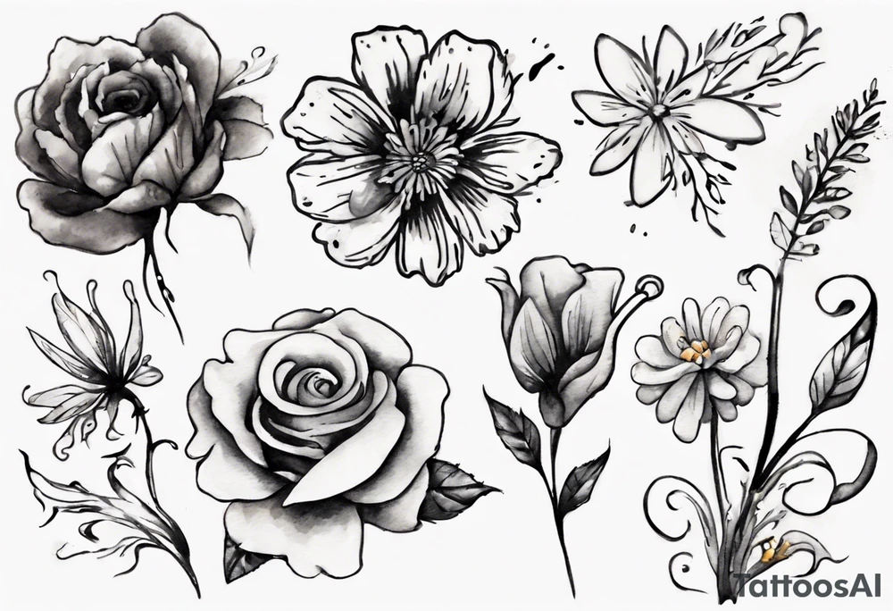 flowers and the date blow the flowers 12.08.05 tattoo idea