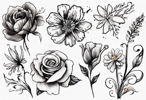 flowers and the date blow the flowers 12.08.05 tattoo idea
