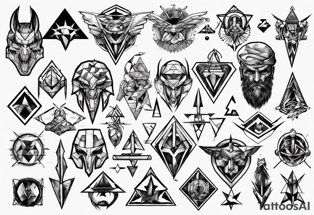 Geometric army tattoo idea