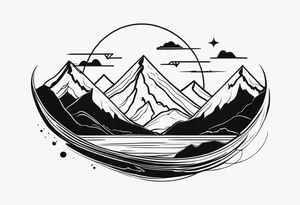 mountain and wave tattoo idea