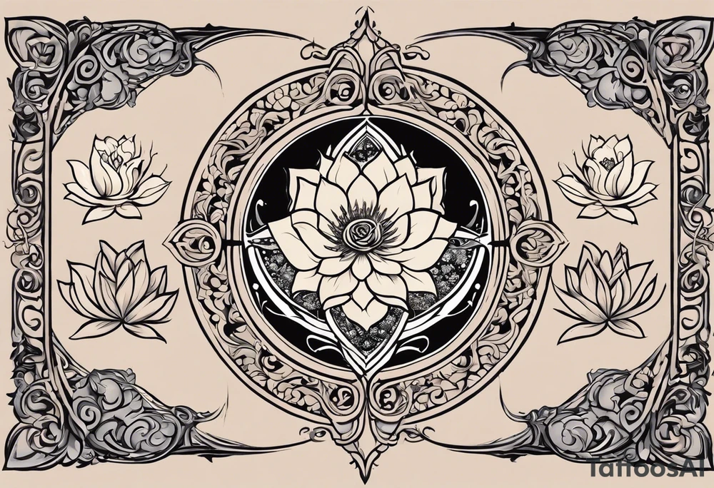 Tattoo Design Instructions:

Central Hourglass: Place in the middle; dark sand at the top, light sand flowing down.
Lotus Flower: Grow from the base of the hourglass, symbolizing growth from hardship.
Family Scene: On one side, depict two boys holding hands, looking up at a larger protective mother figure.
Betrayal Symbolism: Add a broken chain near the hourglass's bottom; a rising phoenix beside it.
Pathway of Growth: A path with stepping stones leading upwards; include a koi fish, crane, and yin-yang symbols.
Asian Elements: Scatter cherry blossoms, waves, and wind patterns; add Kanji for key values like "loyalty" and "strength."
Color and Style: Use black and grey with hints of pink, white, and orange.
Placement: Best as a sleeve or back piece for full detail and flow. tattoo idea