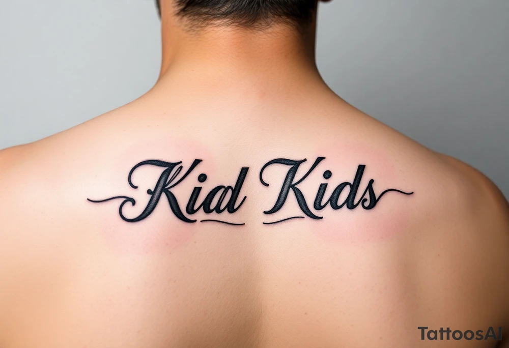 2 kids names tattoo idea