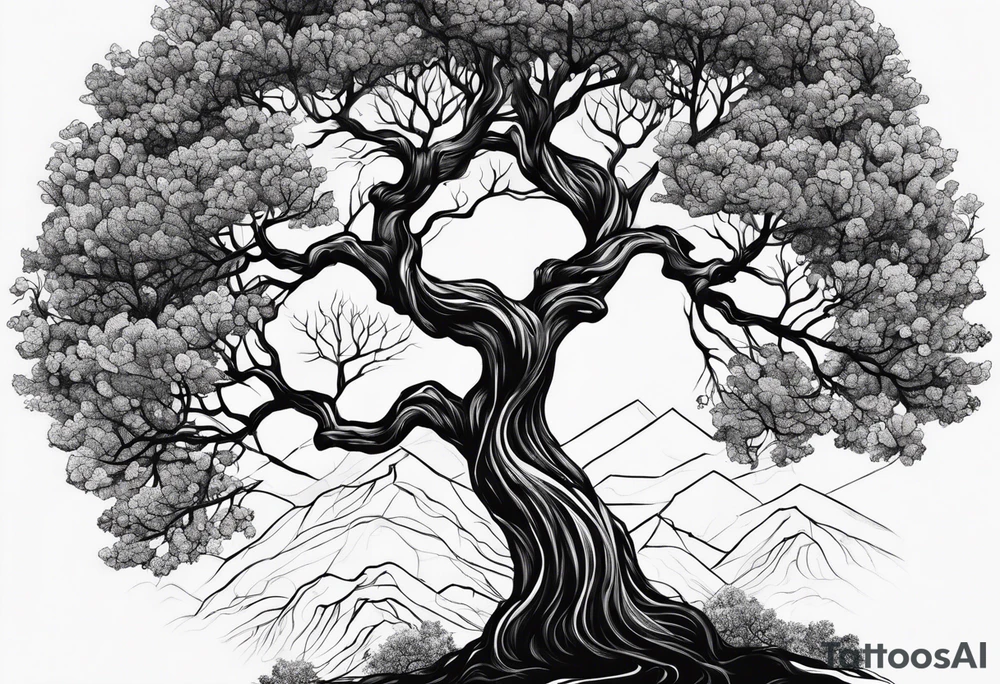 Simple tree no leaves tattoo idea