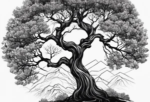 Simple tree no leaves tattoo idea