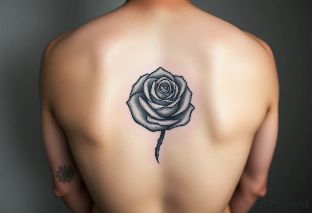 I have a small crescent moon tattoo. I want to cover it up with a rose tattoo. So I would like a rose tattoo with a crescent moon incorporated into it. I want the petal to be the moon shaped. The third one is the best, but can you clean it up? tattoo idea