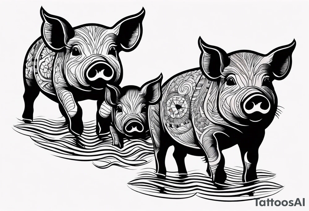 pigs swimming in the bahamas tattoo idea