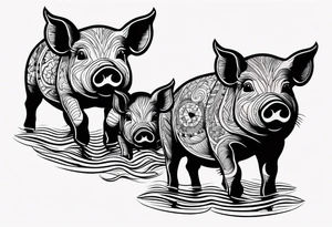 pigs swimming in the bahamas tattoo idea