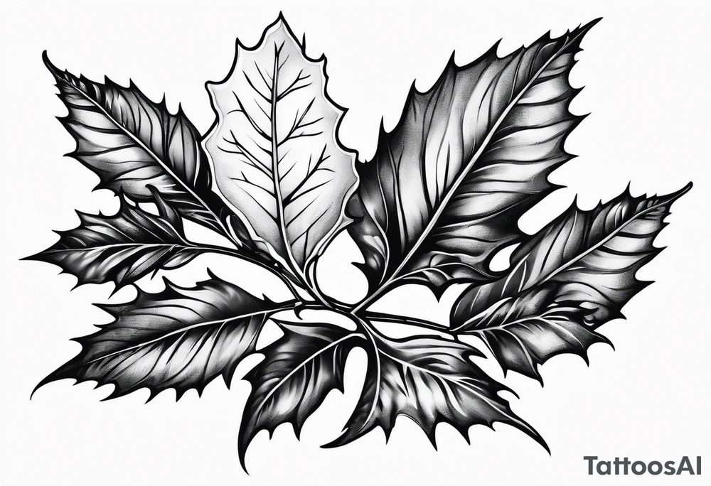 Holly leaf tattoo idea