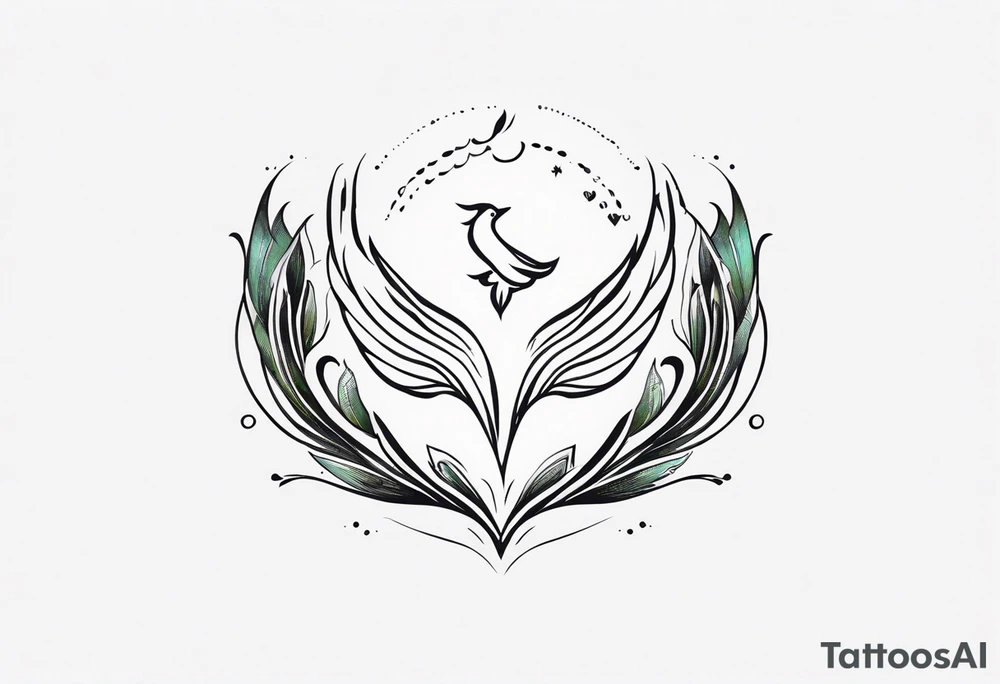strength, pisces, water, phoenix, small, nuanced, positive tattoo idea