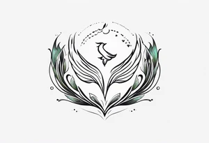 strength, pisces, water, phoenix, small, nuanced, positive tattoo idea