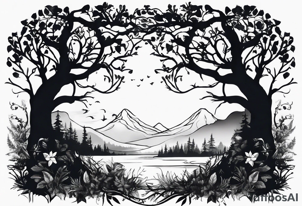 Bäume silhouette tattoo idea