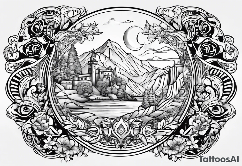 Masoud name design tattoo idea