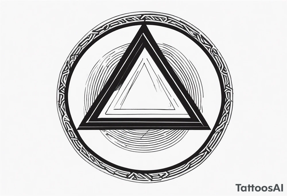 Simplistic symbol large delta inside a circle made from chain tattoo idea
