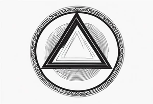 Simplistic symbol large delta inside a circle made from chain tattoo idea