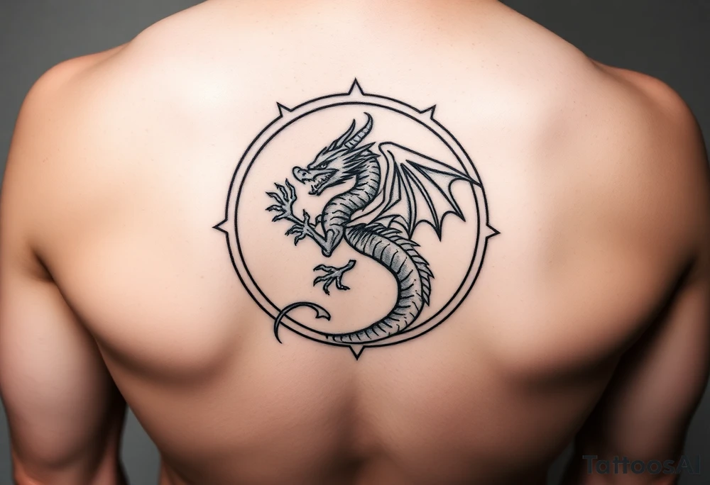 a dragon in a circle tattoo idea
