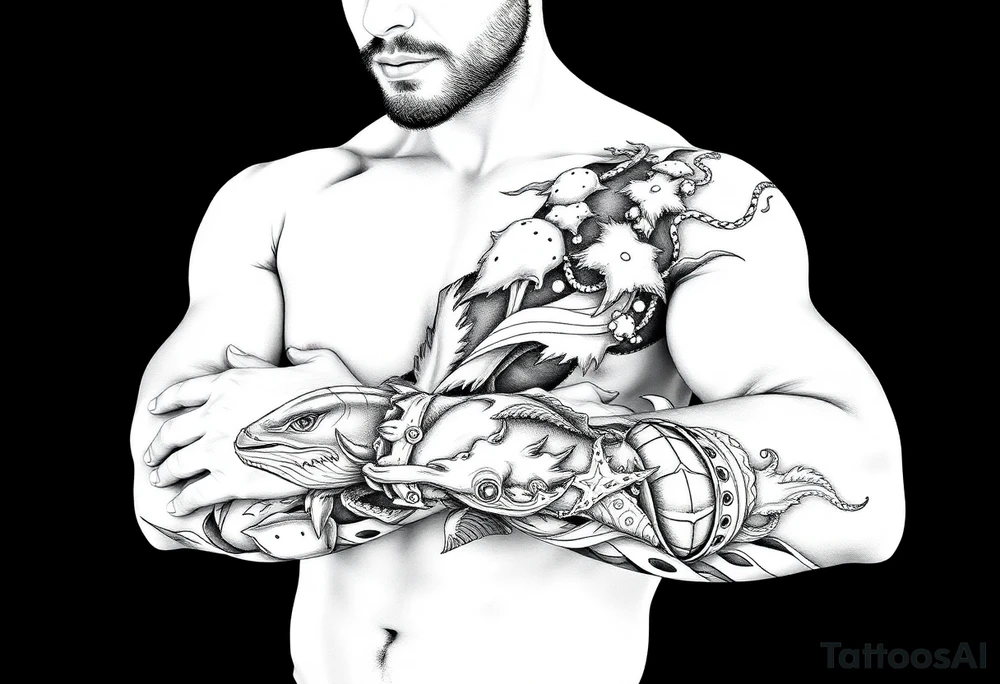 sea ​​patterns tattoo idea