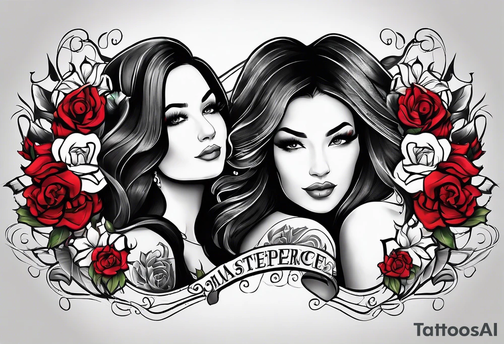 I want the name, Sha and Faye in cursive tattoo idea