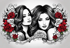 I want the name, Sha and Faye in cursive tattoo idea