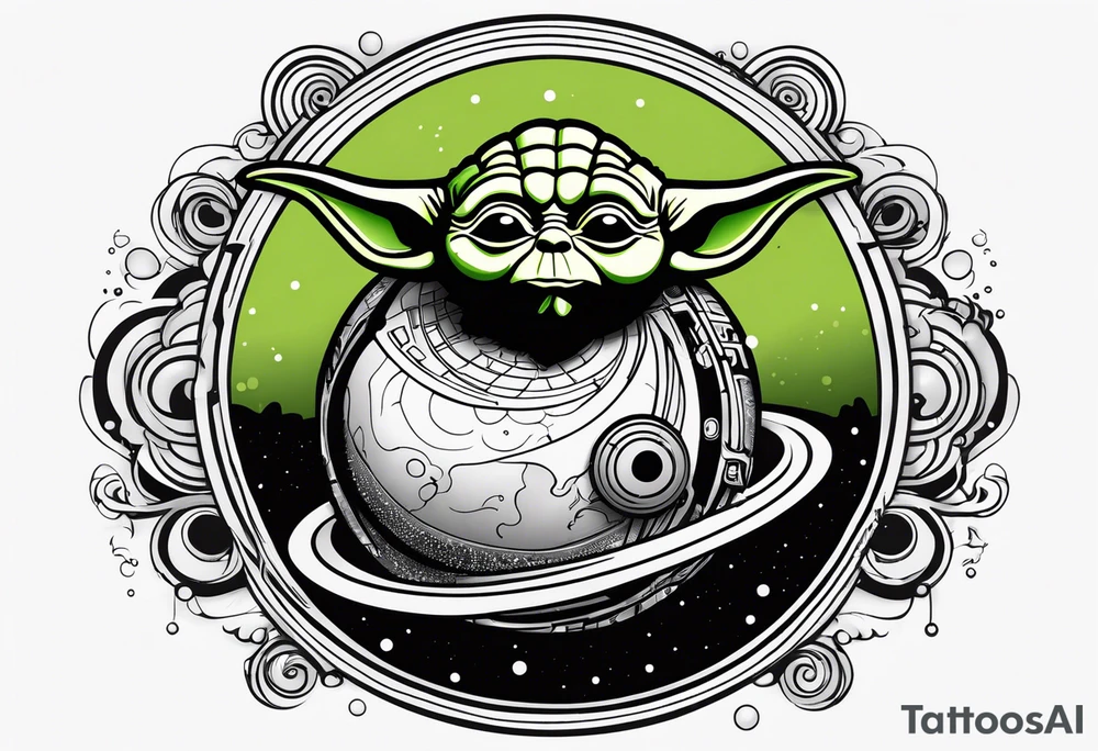 The name yoda with o being a planet tattoo idea