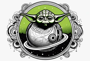 The name yoda with o being a planet tattoo idea