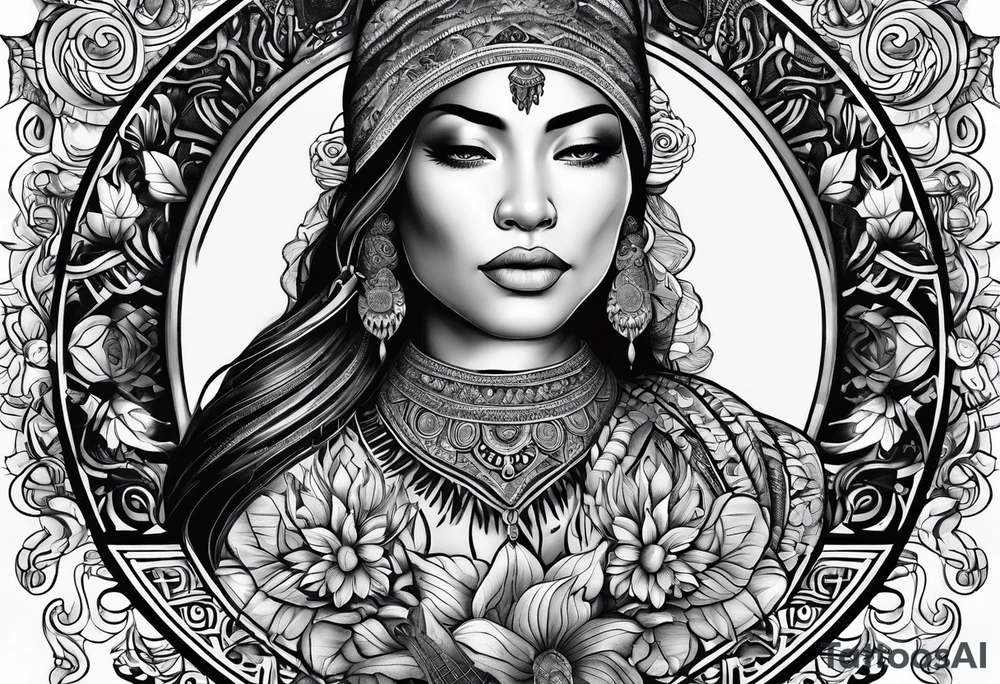 Mother ayahuasca with fingerprint tattoo idea