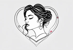 Create a lifeline tattoo. How heartbeats are. You call her bubs. With a few hearts around. tattoo idea