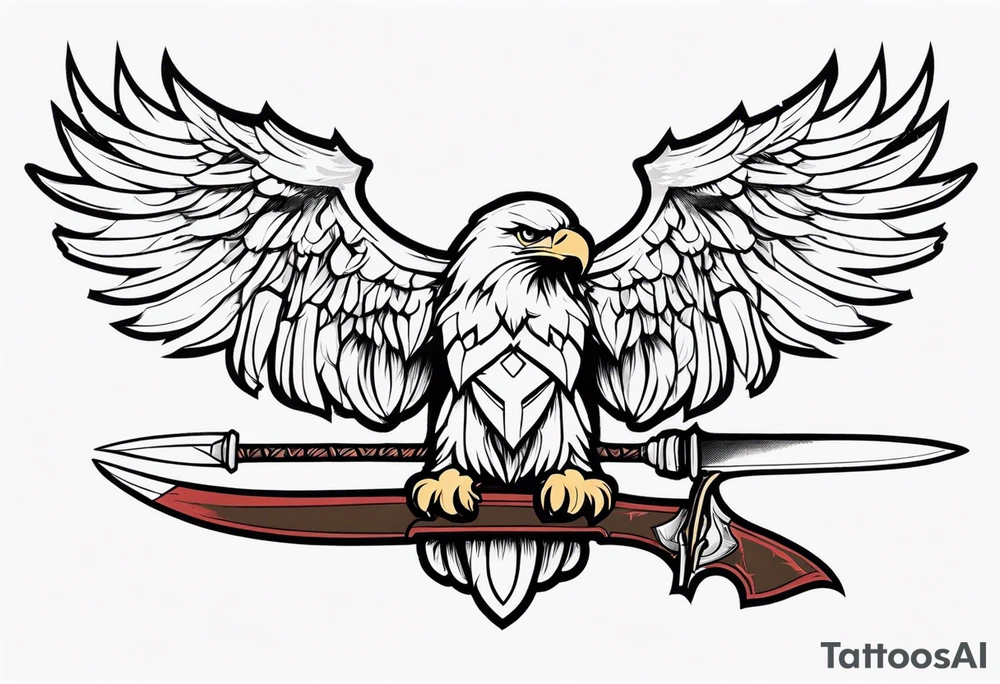 Eagle with blade tattoo idea