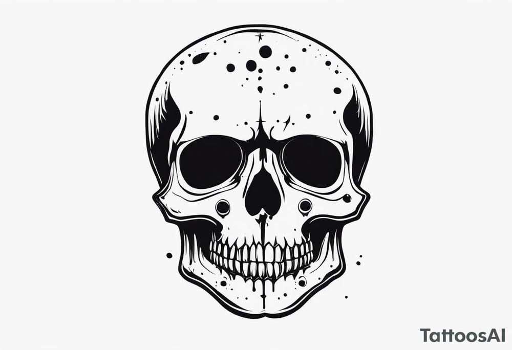 small dark skull with bullet hole eyes tattoo idea
