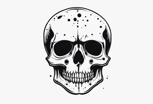 small dark skull with bullet hole eyes tattoo idea