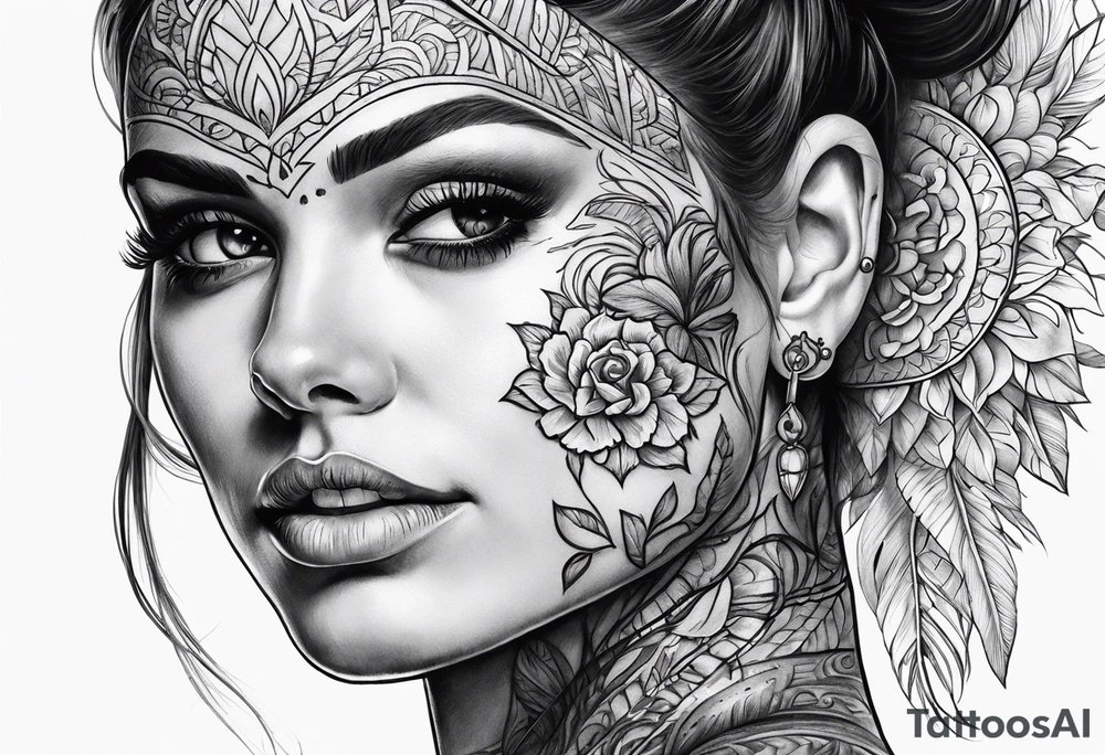 Woman with skull tattoo idea