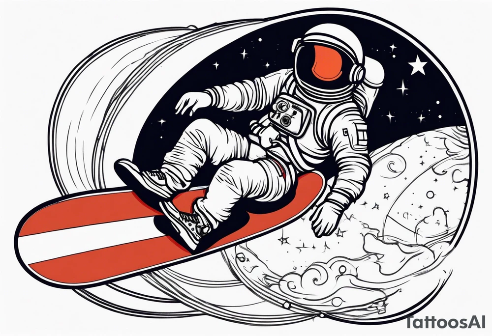 Astronaut mit skateboard tattoo idea