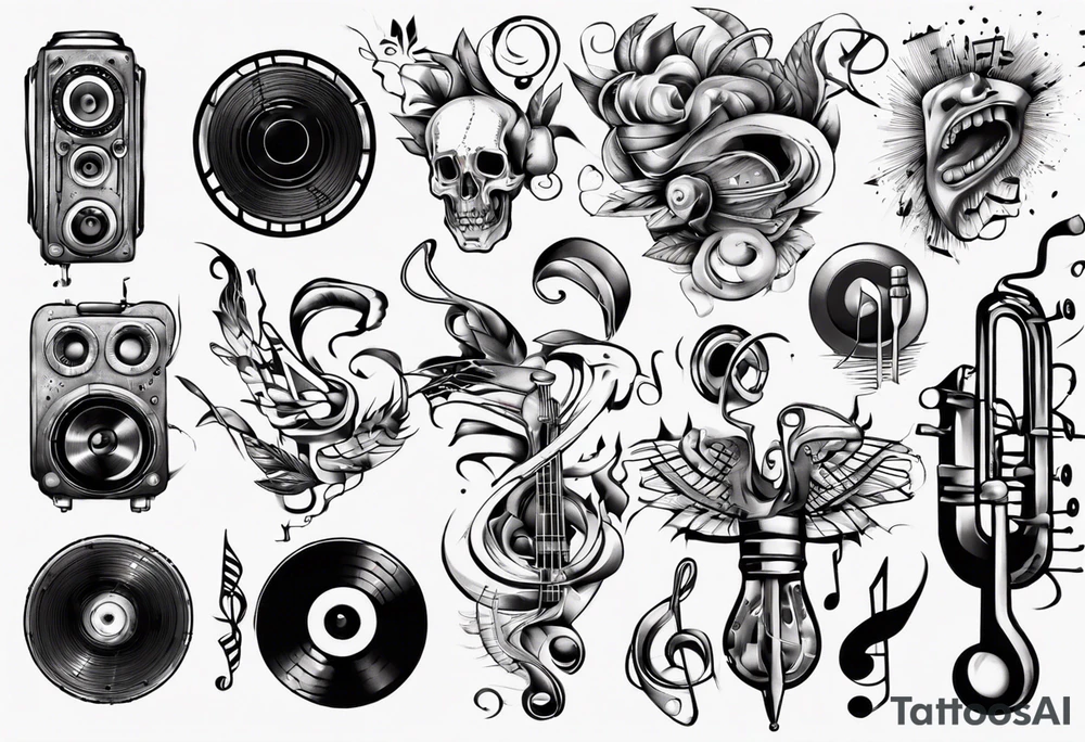 music sound tattoo idea