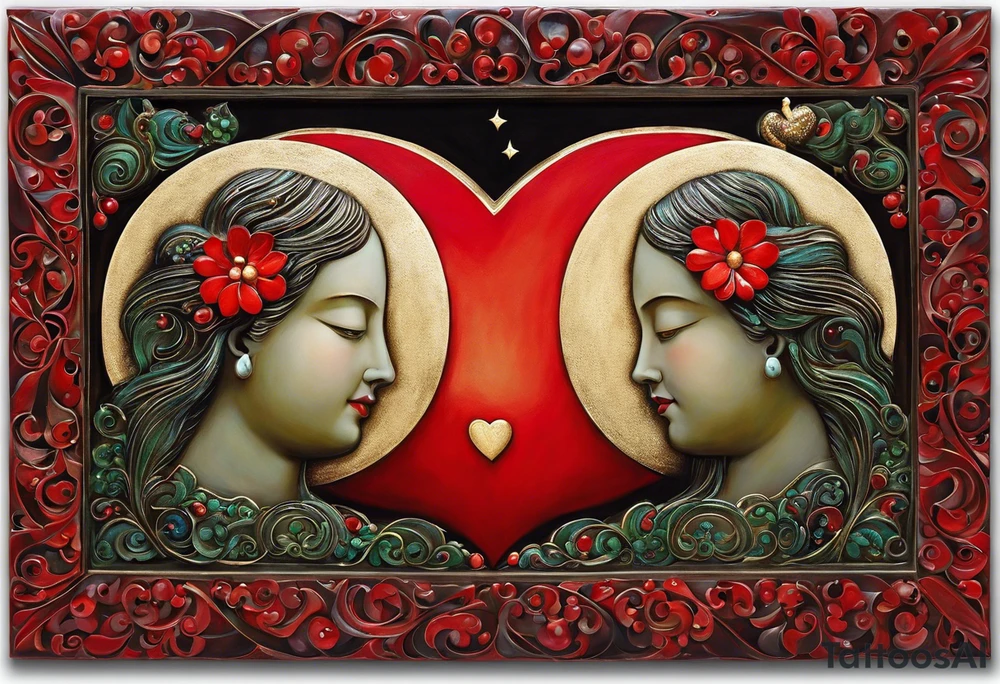 4.	Lunas Compartidas: Dos lunas crecientes, una frente a la otra, formando un círculo cuando se unen, simbolizando la unidad y el amor eterno. Puedes agregar un pequeño detalle en rojo para darle vida. tattoo idea