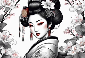 geisha full body tattoo idea