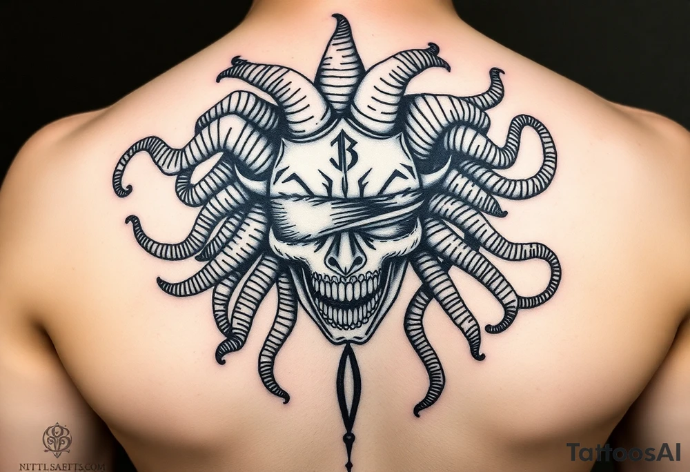 powerful medusa for women. Simple but intricate. The number 13 somewhere in the tattoo. The eyes covered or taped. Throw a little virgo in there tattoo idea