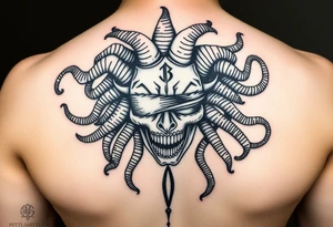 powerful medusa for women. Simple but intricate. The number 13 somewhere in the tattoo. The eyes covered or taped. Throw a little virgo in there tattoo idea