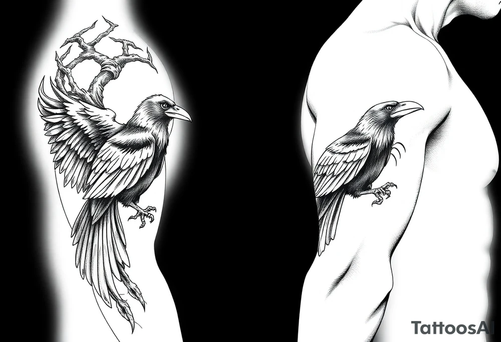 time, yggdrasil, ravens tattoo idea