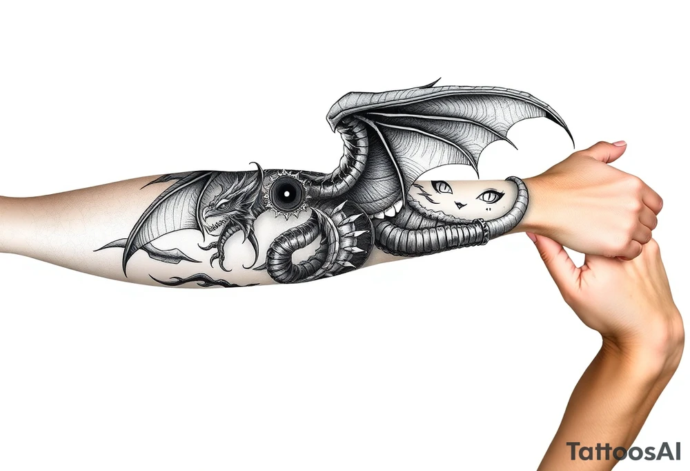 never ending story sleeve with falkor and Atreyu tattoo idea