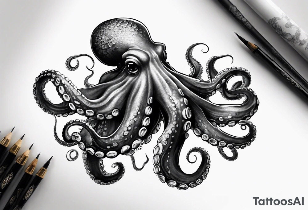Under water octopus tattoo idea