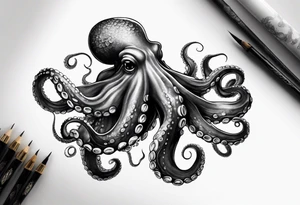 Under water octopus tattoo idea