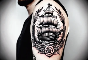 Ship anchor tattoo idea