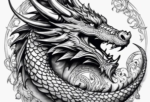 Dragon on the sky tattoo idea
