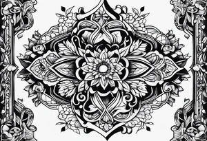 Full leg tattoo design rectangle tattoo idea