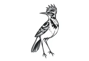 road runner bird, for placement on the upper thigh tattoo idea