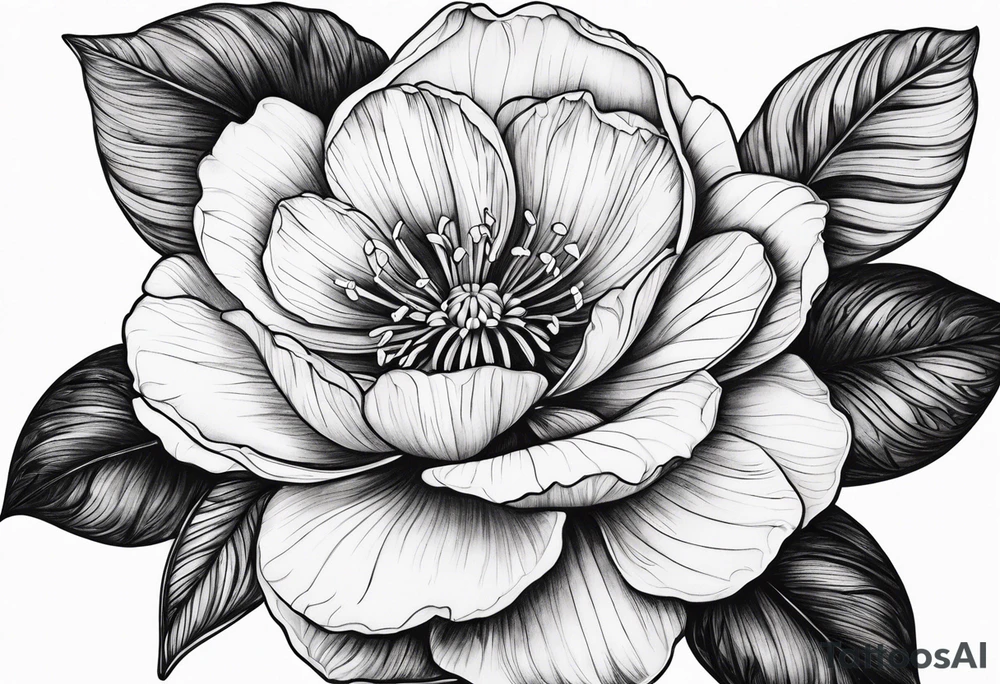 Violet flower tattoo idea