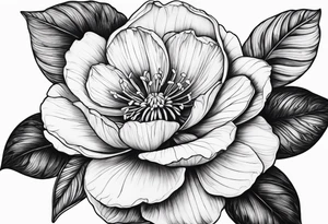 Violet flower tattoo idea
