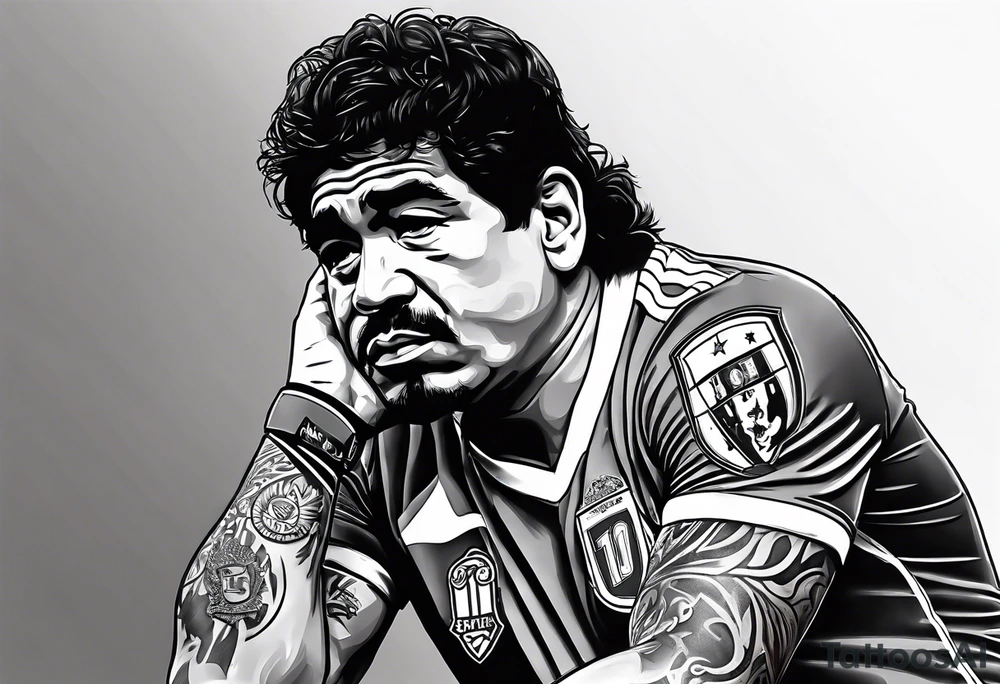 Maradona with number 10 tattoo idea