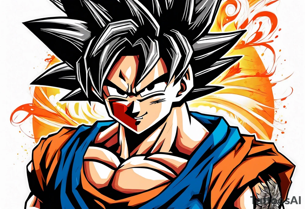 Son Goku with wings tattoo idea